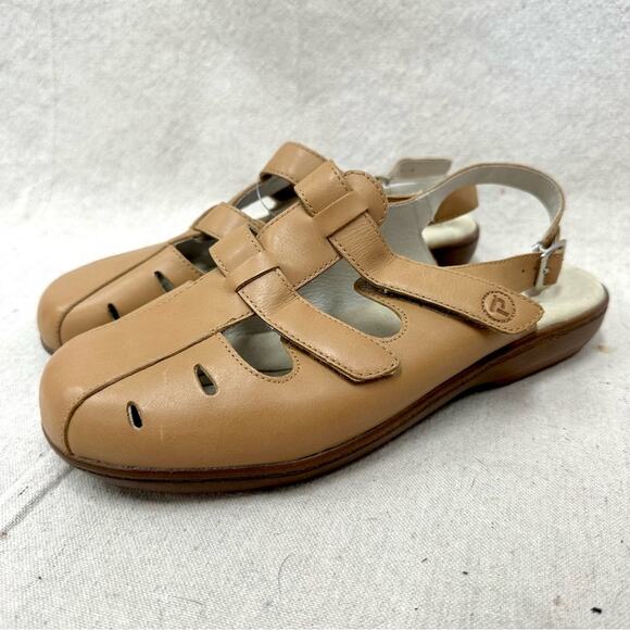 Propét Grenada Tan Leather Fisherman Sling Back Clog/Mule Size 8 NWT Ortholite - Picture 1 of 16